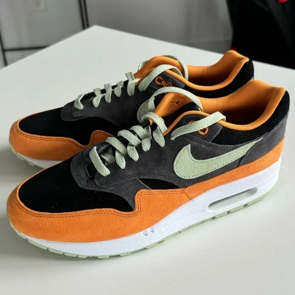 Nike Air Max 1 Premium - M 10 - Anthracite/Black/Kumquat/Honeydew - Picture 1 of 3
